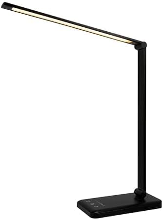 Desk lamp Eye-Caring Dimmable Bedside lamp with USB Charging Port 5 Light Modes for Home, Office, Bedroom, Reading, Work, Study