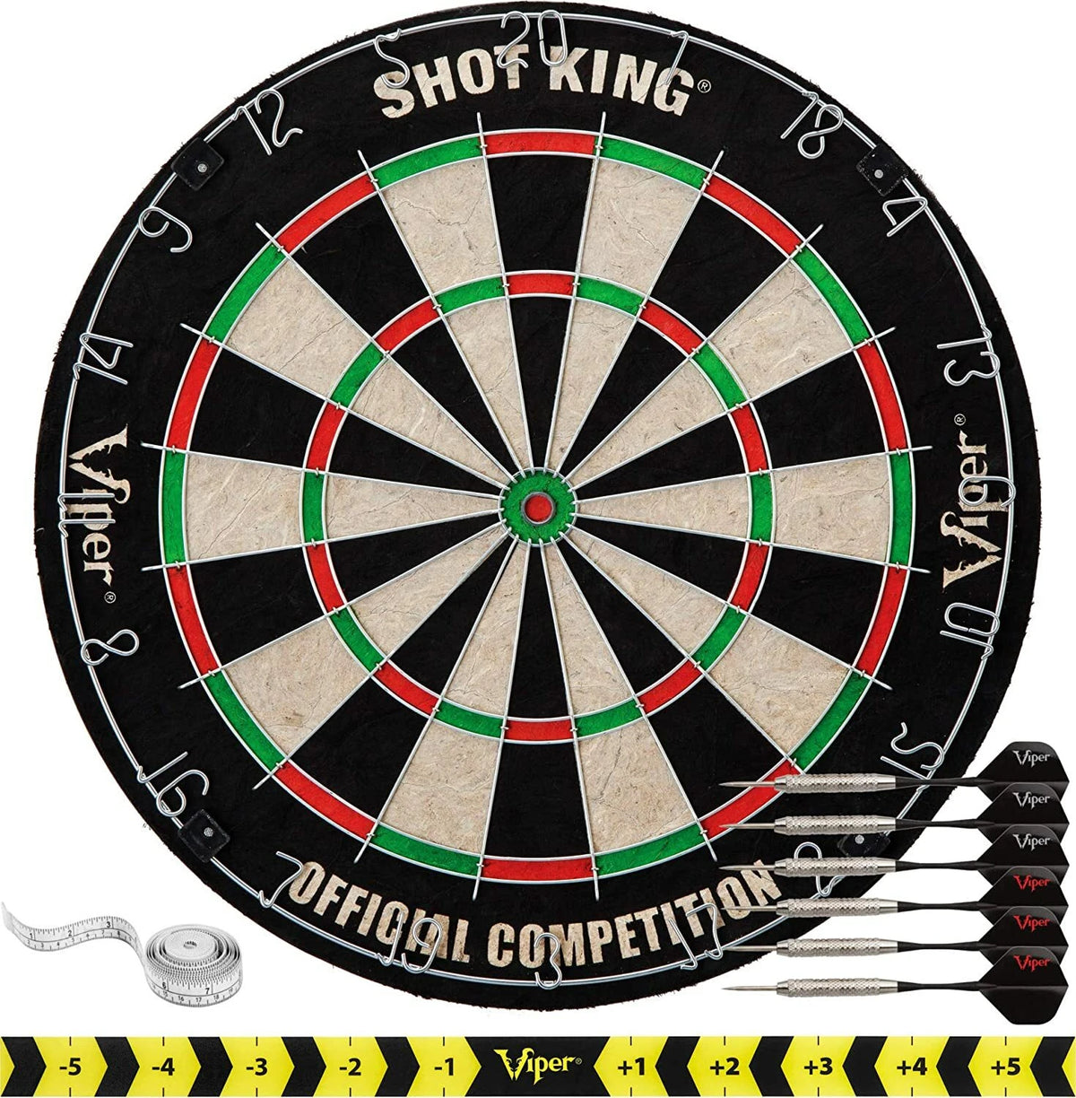 18" Bristle Dartboard Set With 6 x 18g Darts Round Wire Spider Jute Dart Board