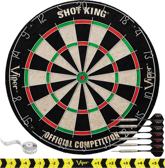 18" Bristle Dartboard Set With 6 x 18g Darts Round Wire Spider Jute Dart Board